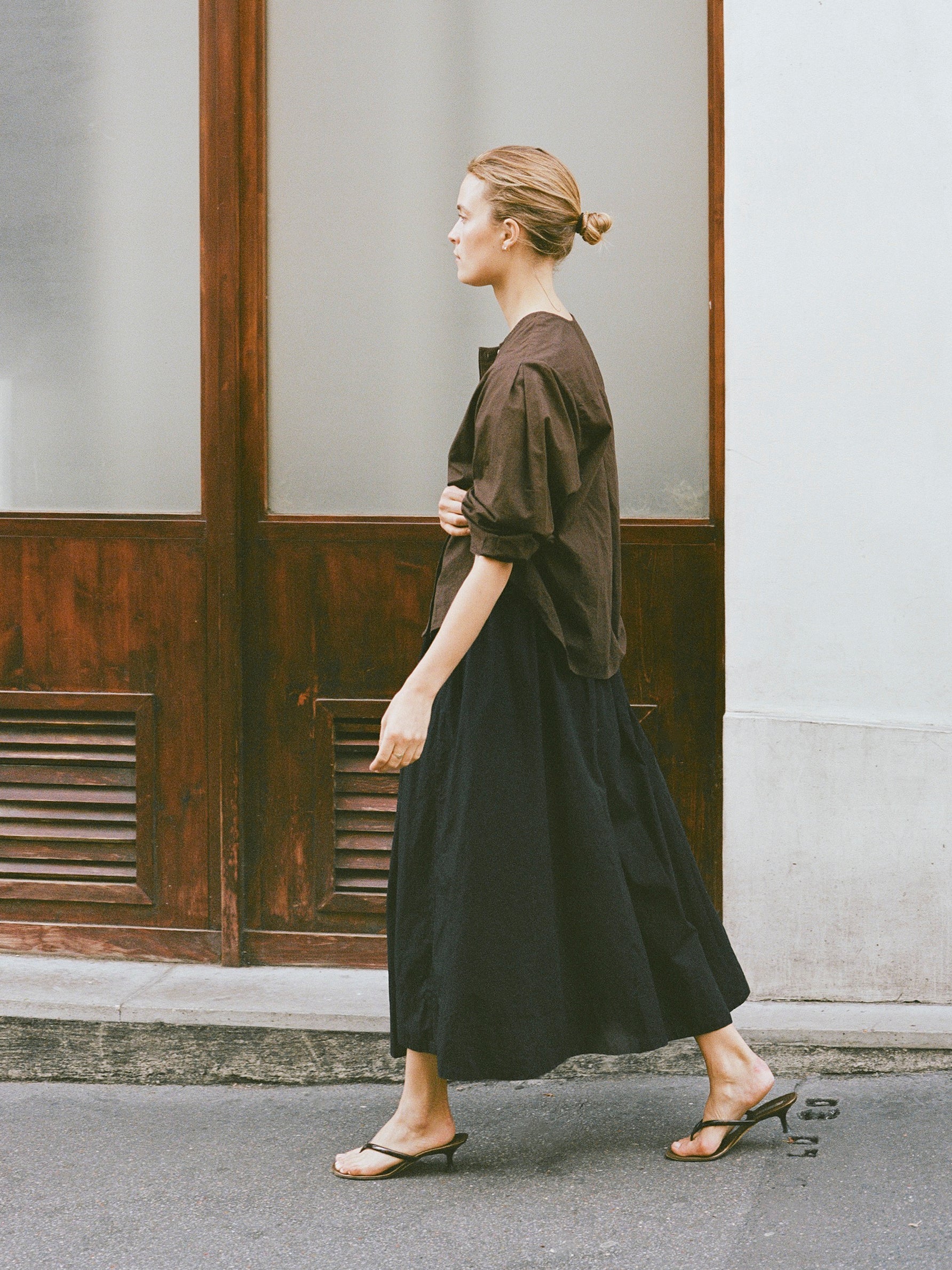 Ava Skirt, Organic Batiste, Soft Black