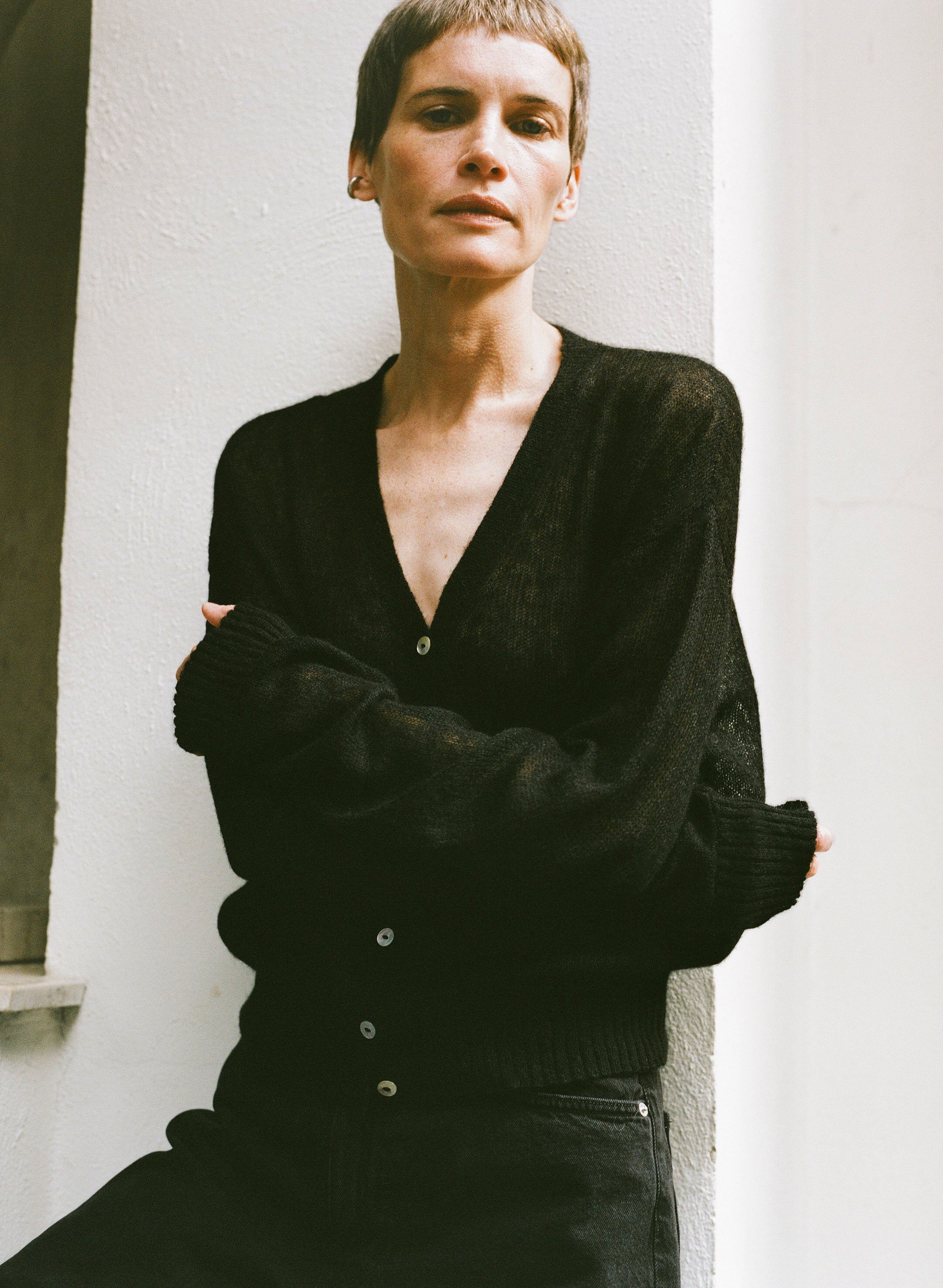 Perla Cardi, Sheer Alpaca Blend, Black
