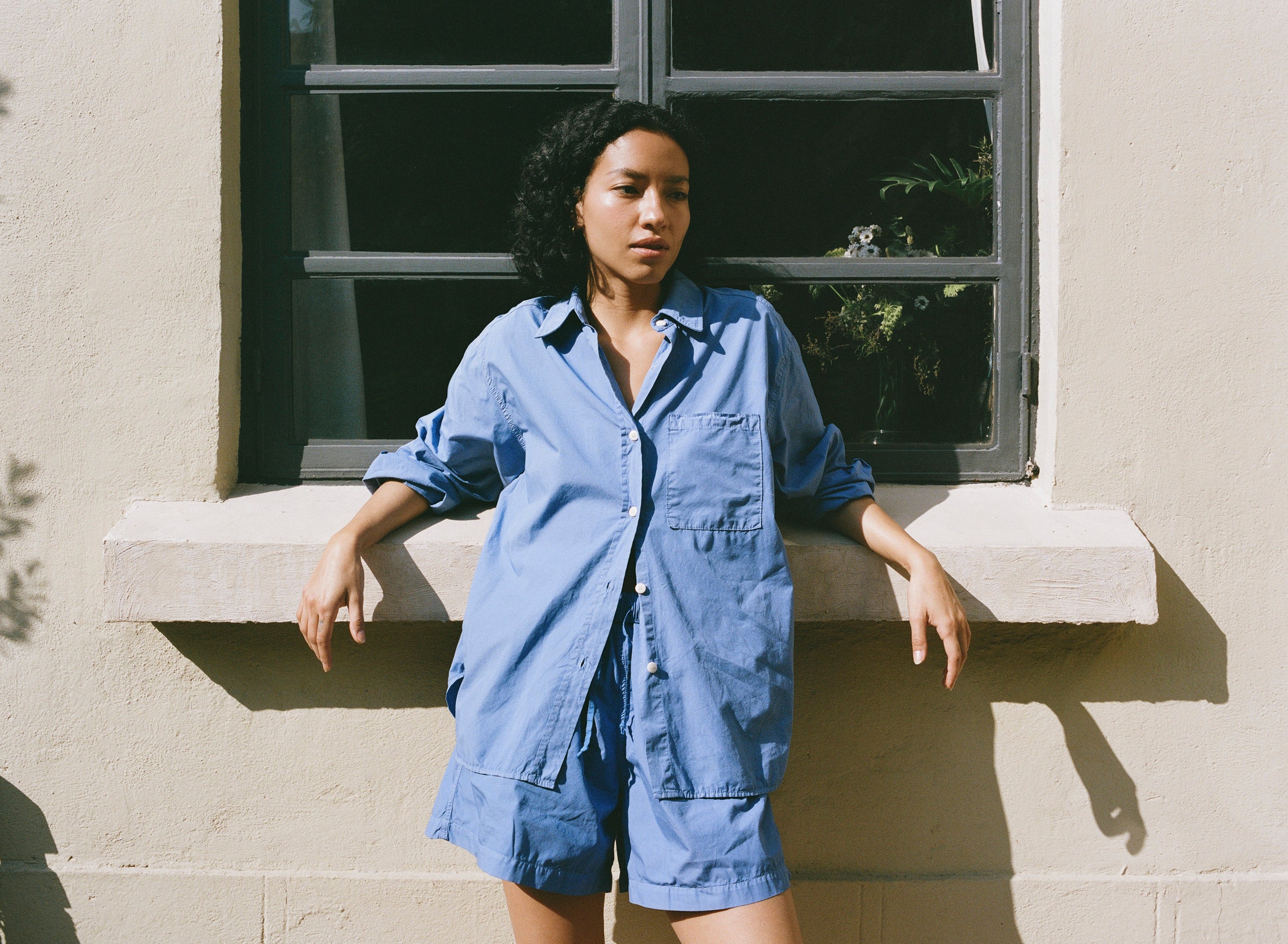 Marcie Shirt, Organic Poplin, Cornflower