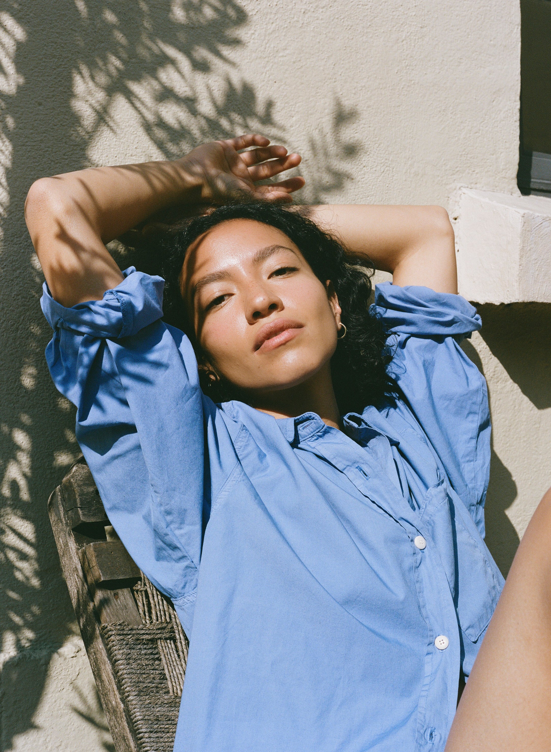 Marcie Shirt, Organic Poplin, Cornflower