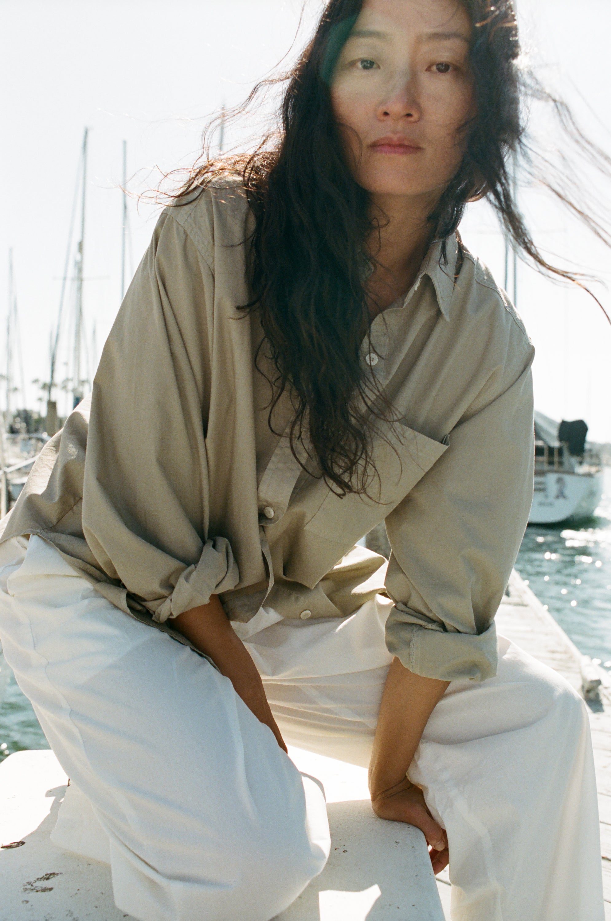 Marcie Shirt, Organic Poplin, Khaki