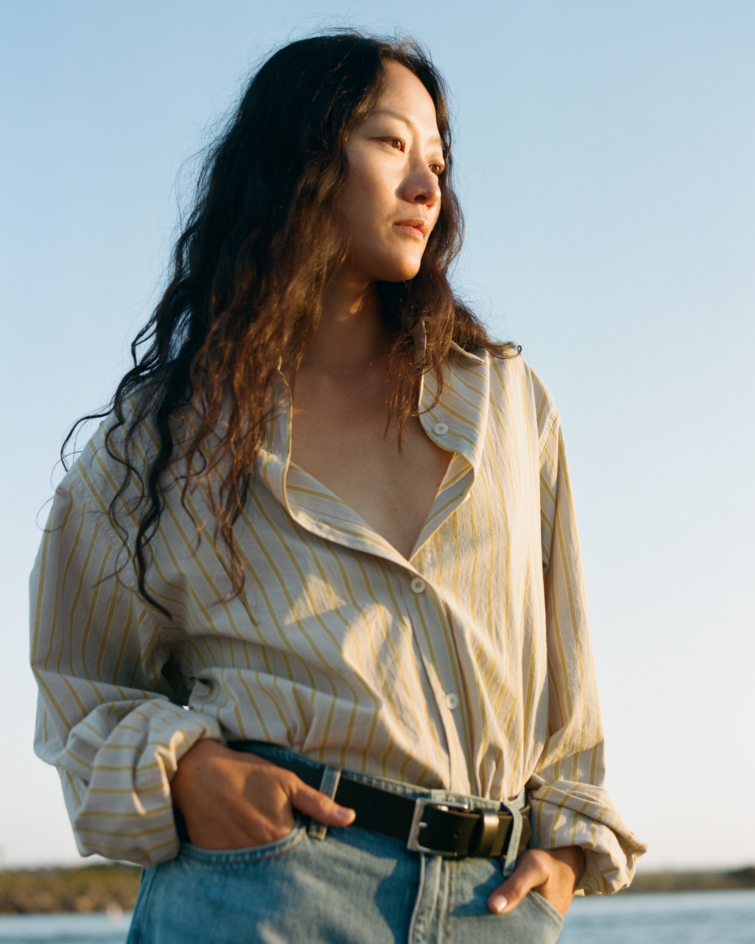 Marcie Shirt, Japanese Organic Cotton, Cabana Stripe