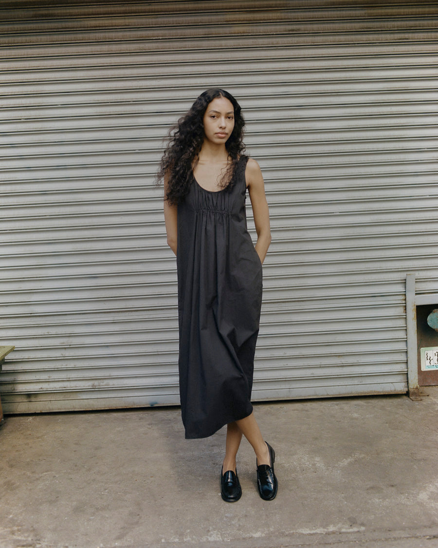 Colina Dress, Organic Batiste, Soft Black