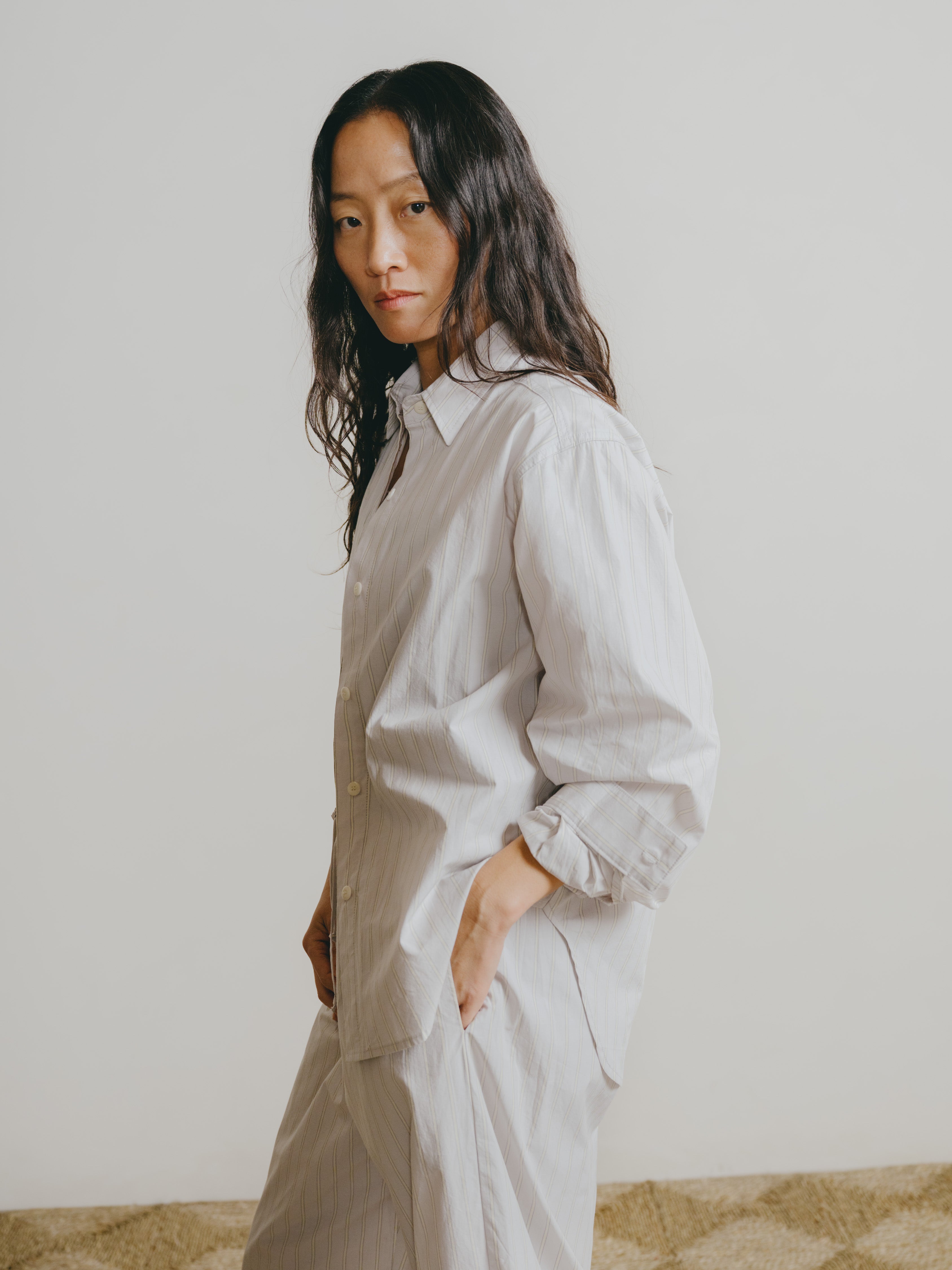 All Day Pant, Japanese Organic Cotton, Isla Stripe