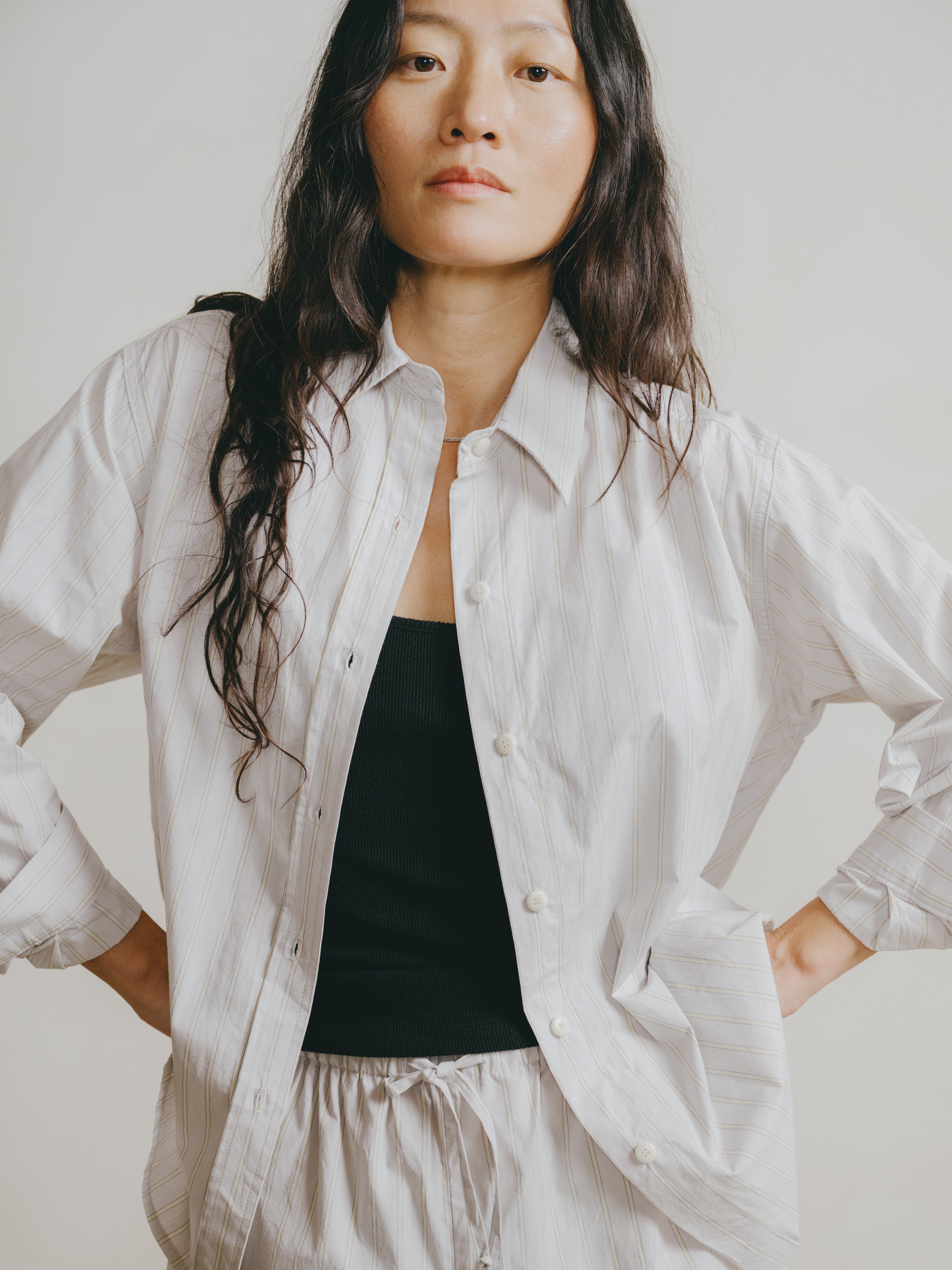 All Day Pant, Japanese Organic Cotton, Isla Stripe