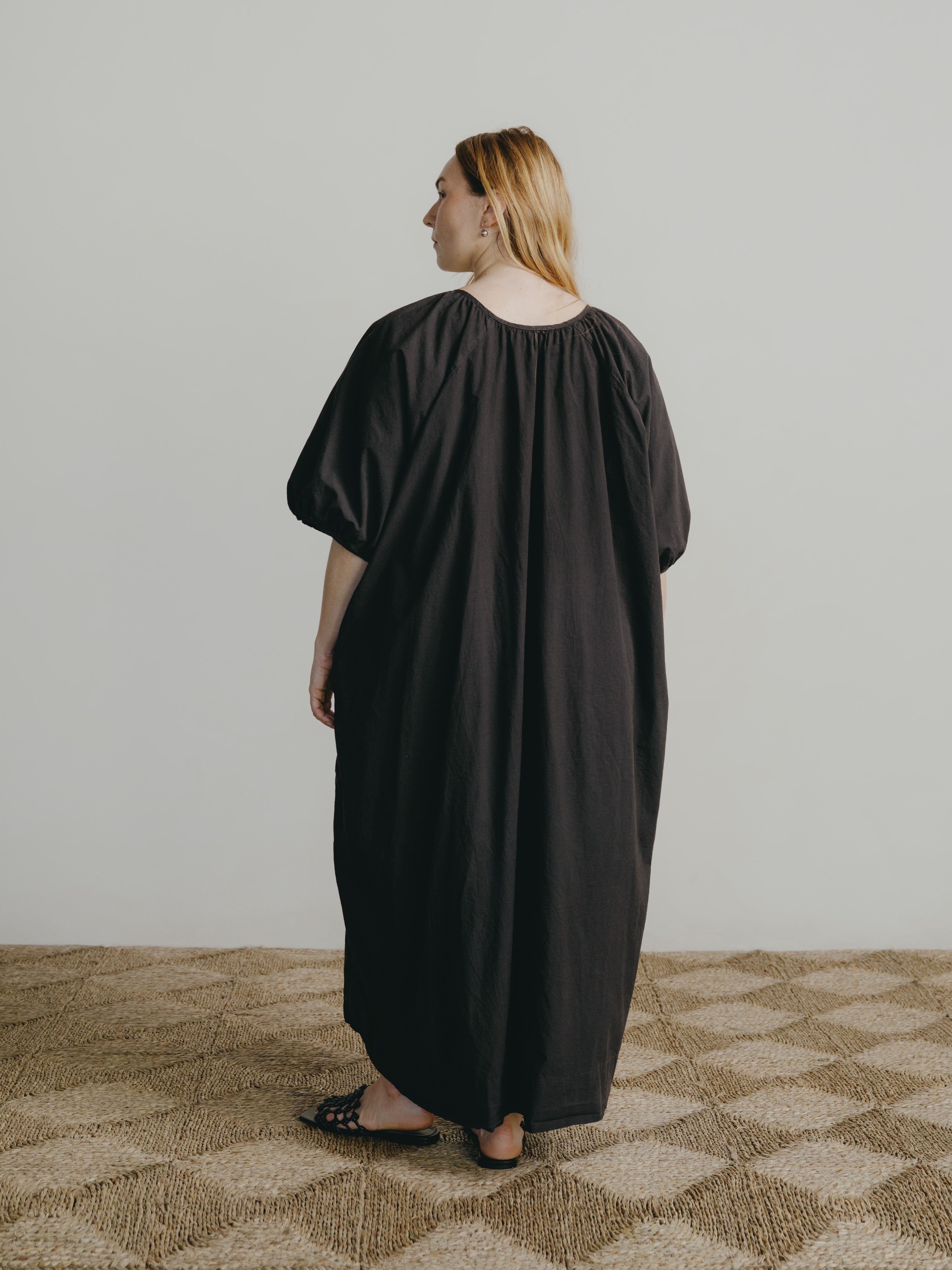 Ophelia Dress, Organic Batiste, Soft Black