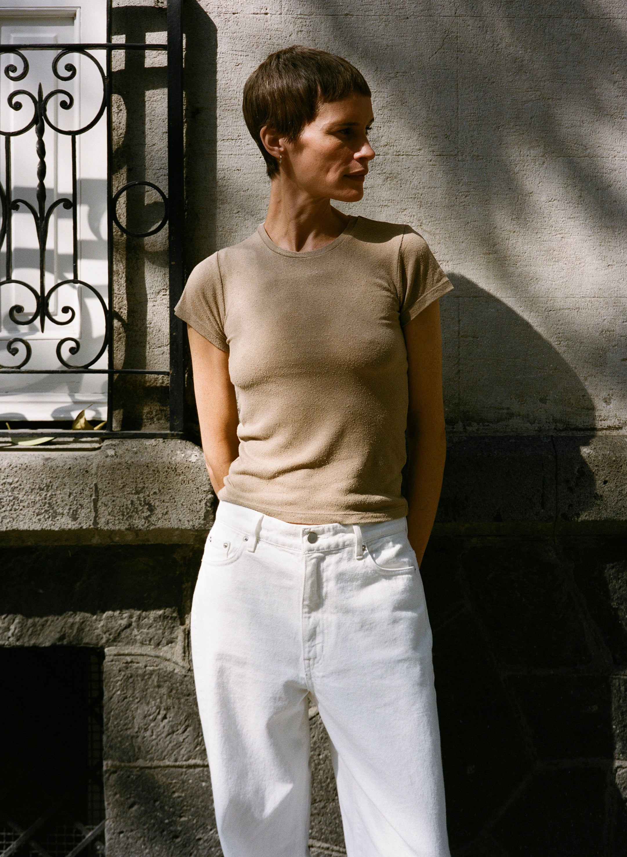 Classic Tee, Regen Silk Noil Jersey, Tea