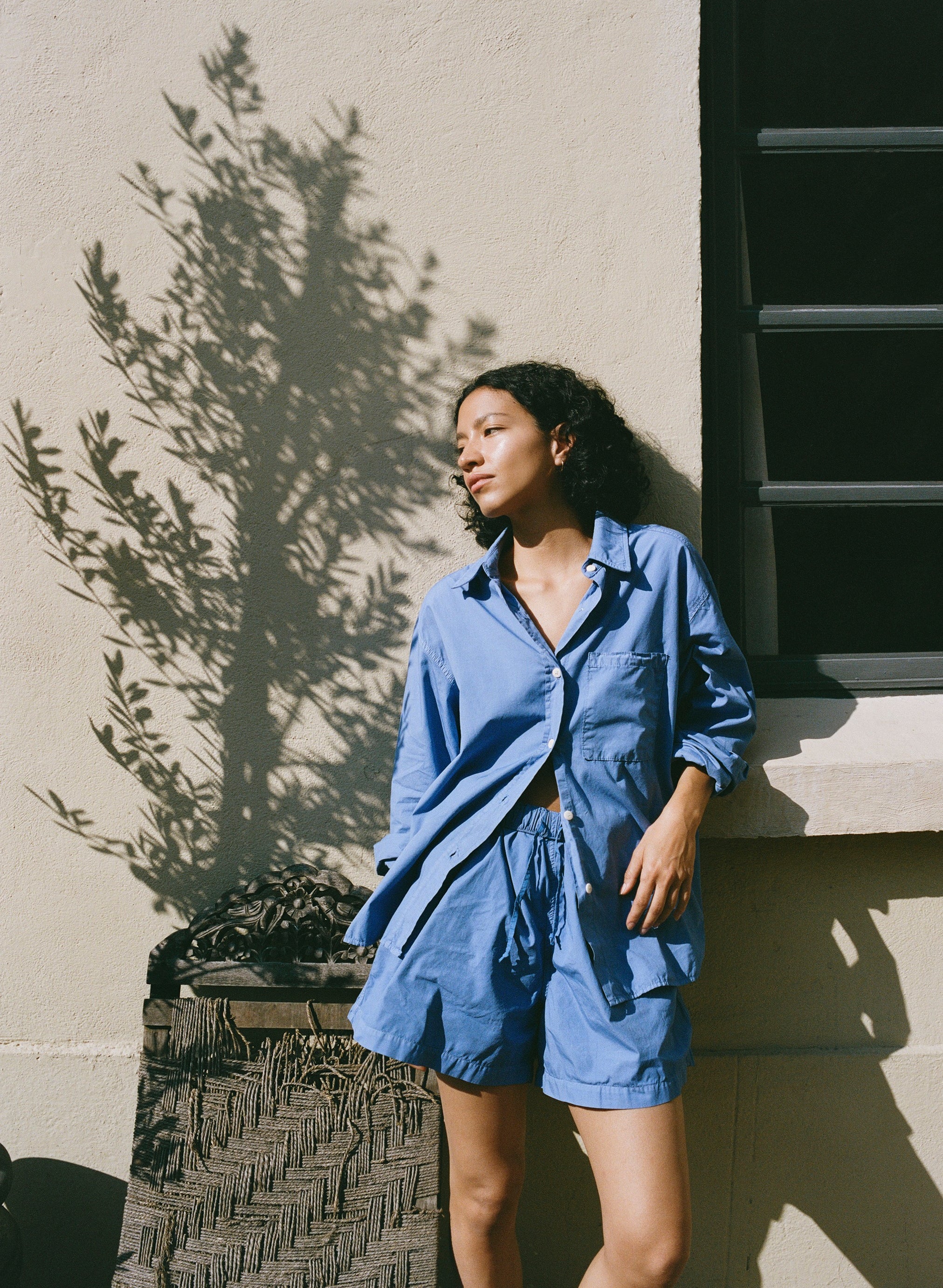 Marcie Shirt, Organic Poplin, Cornflower