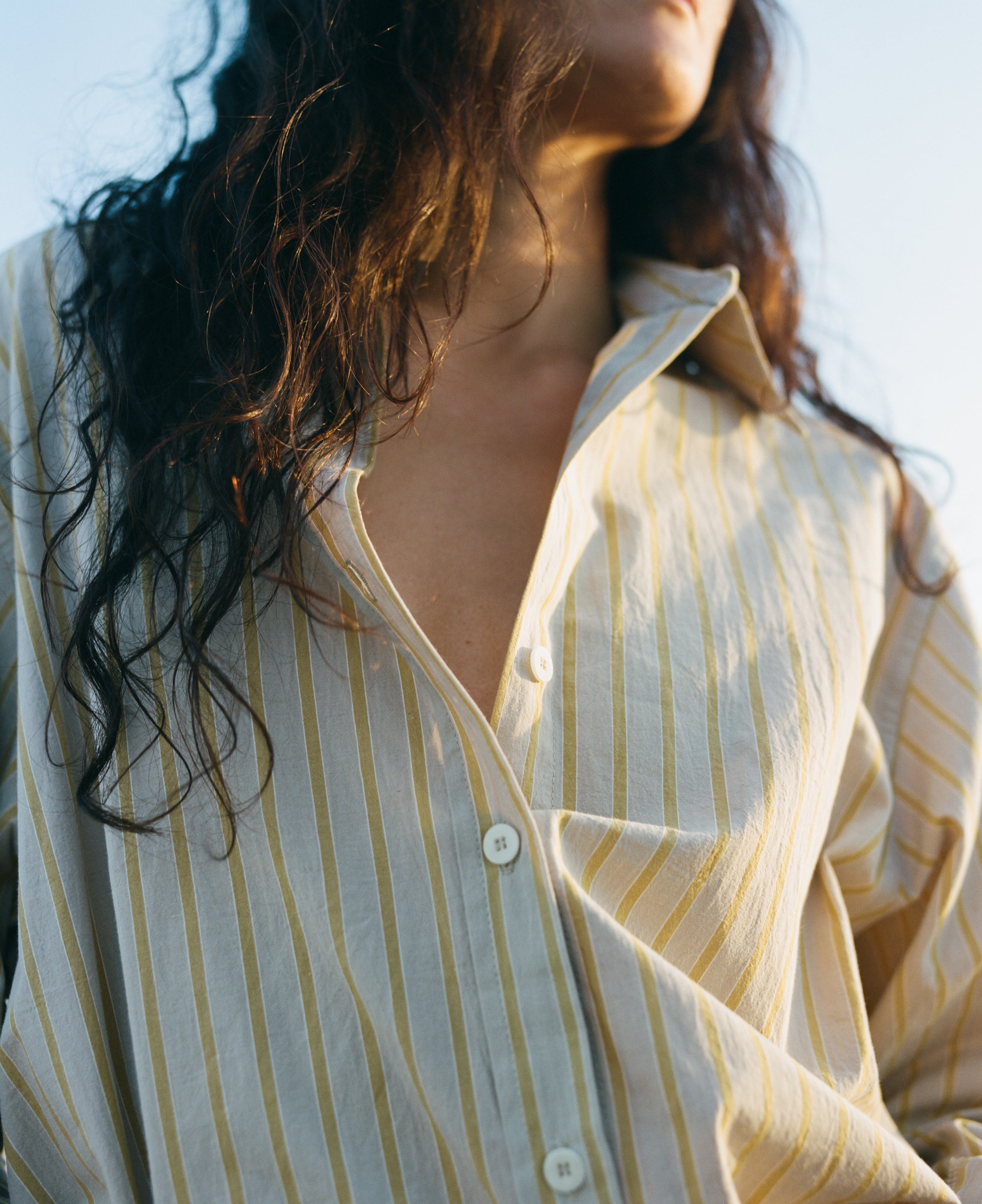 Marcie Shirt, Japanese Organic Cotton, Cabana Stripe