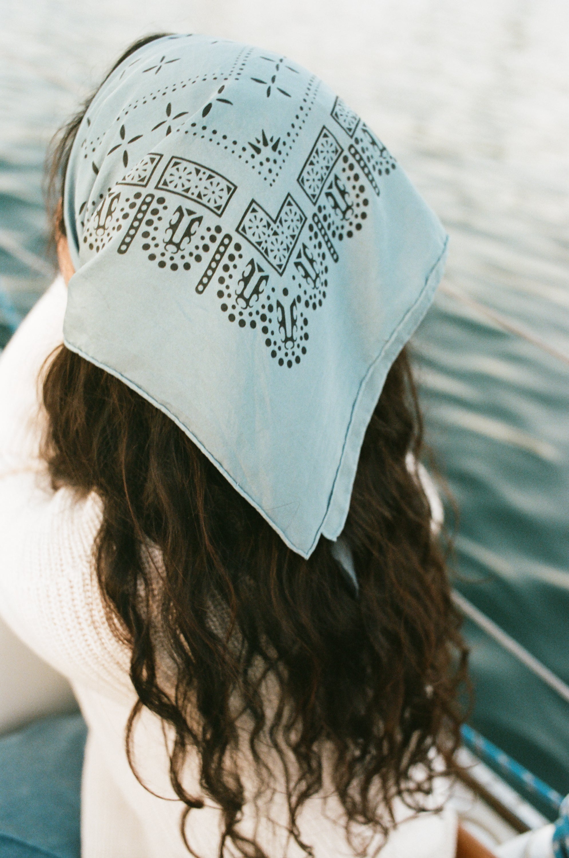 1930s Bandana, Regen Silk, Blue Jean