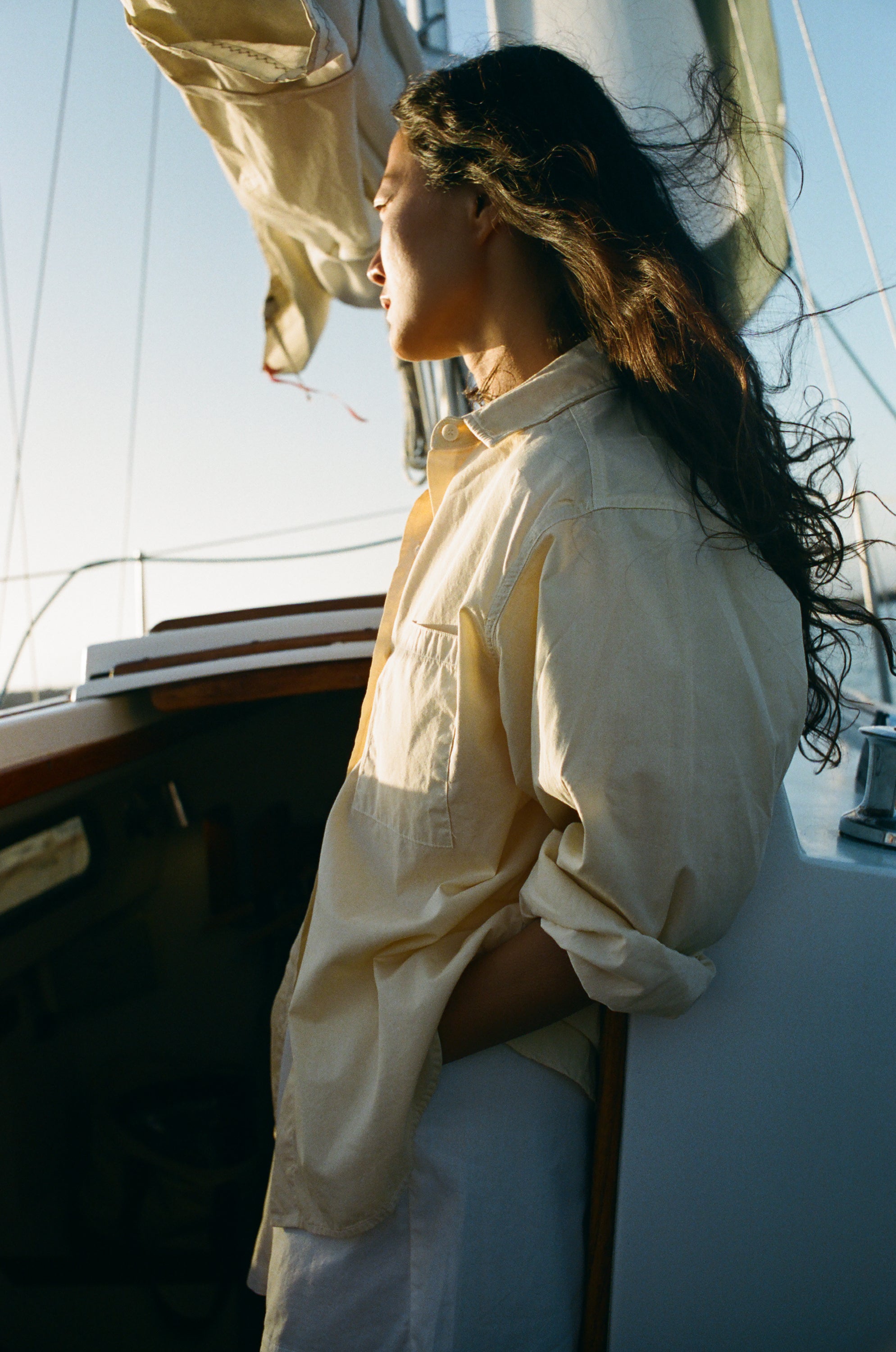 Marcie Shirt, Organic Poplin, Butter