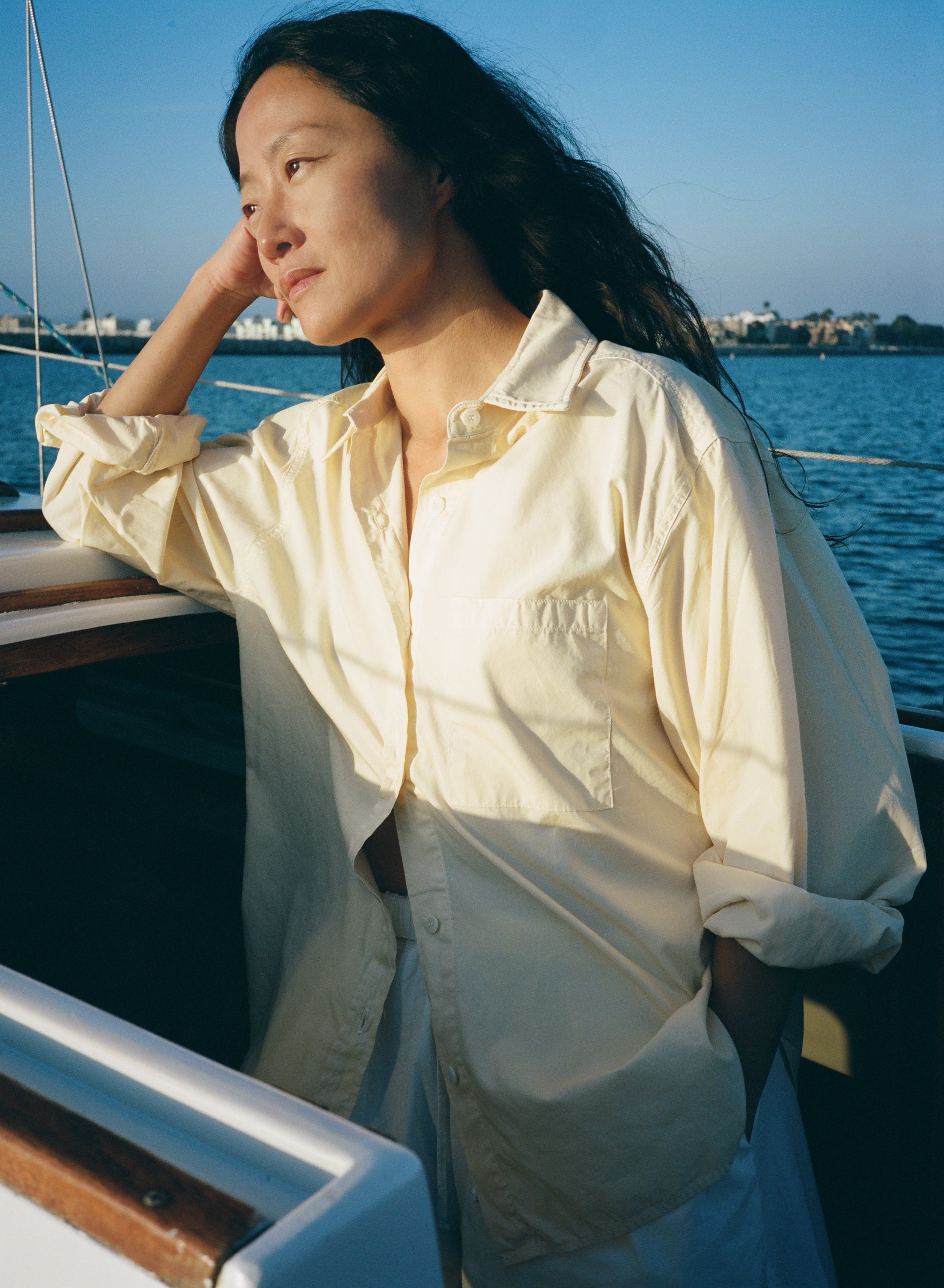 Marcie Shirt, Organic Poplin, Butter