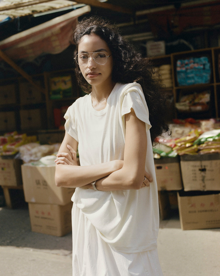 Bigger Tee, Regen Silk Noil Jersey, Natural