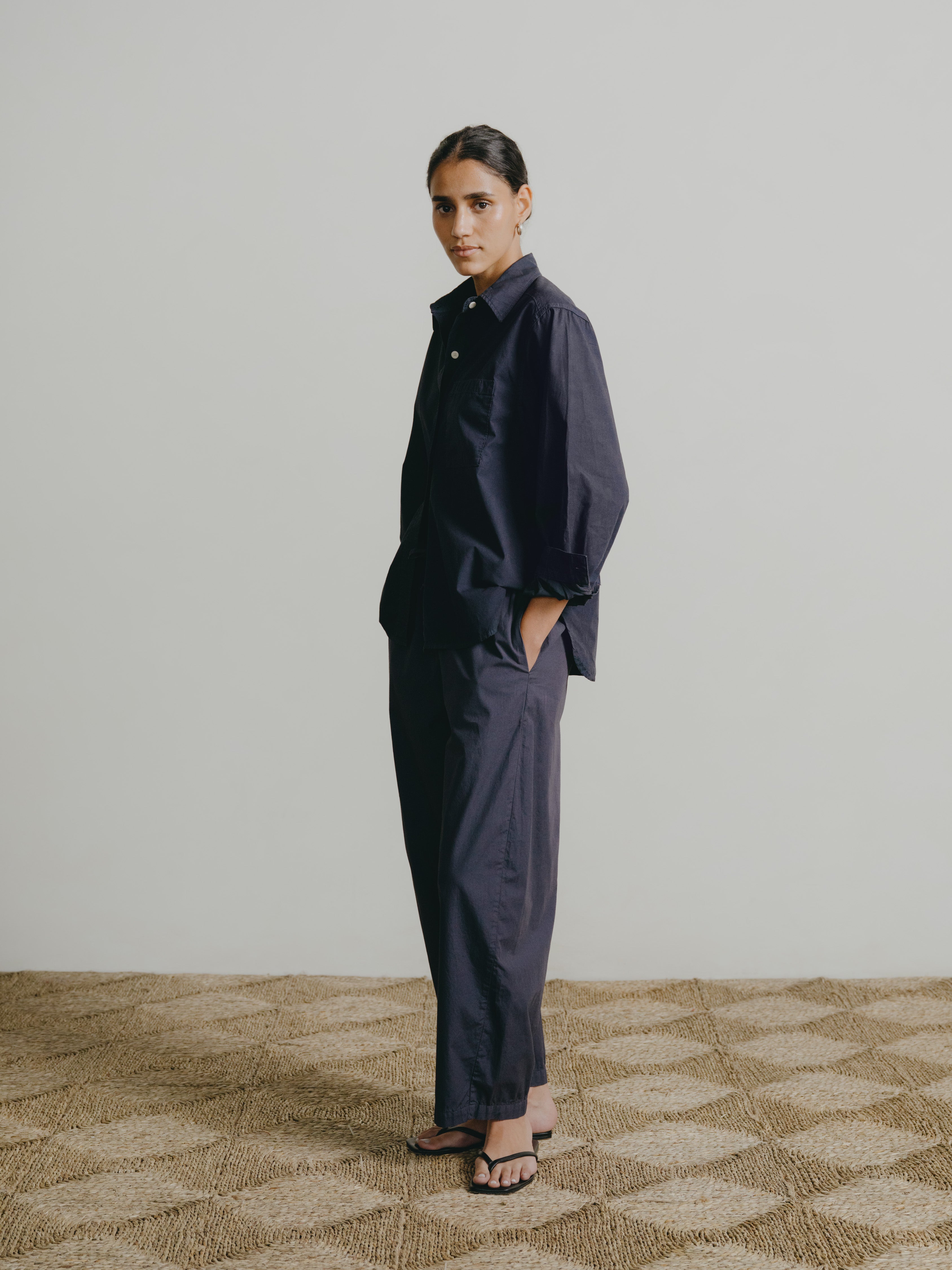 All Day Pant, Organic Poplin, Navy