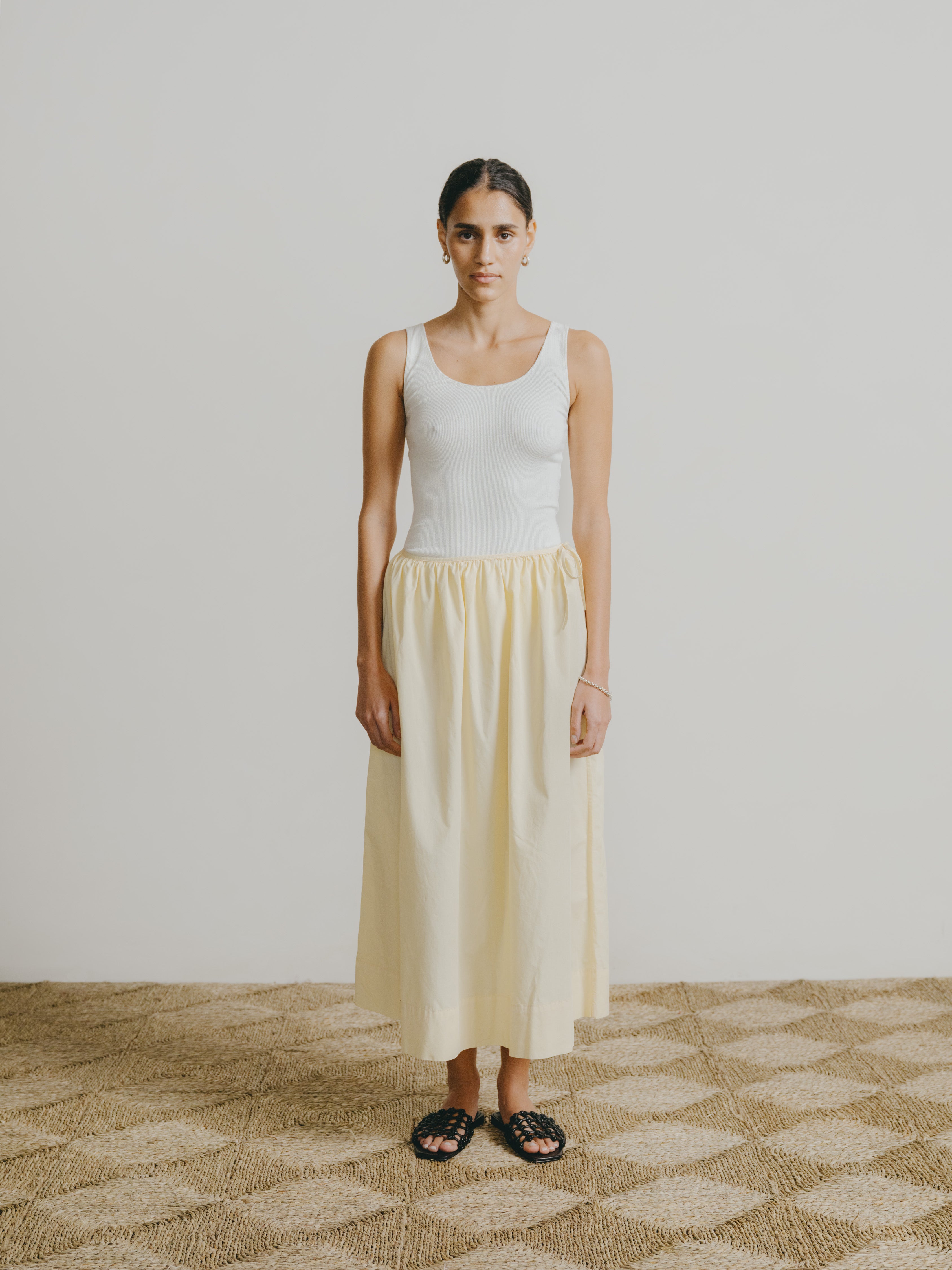 Avita Skirt, Organic Poplin, Butter