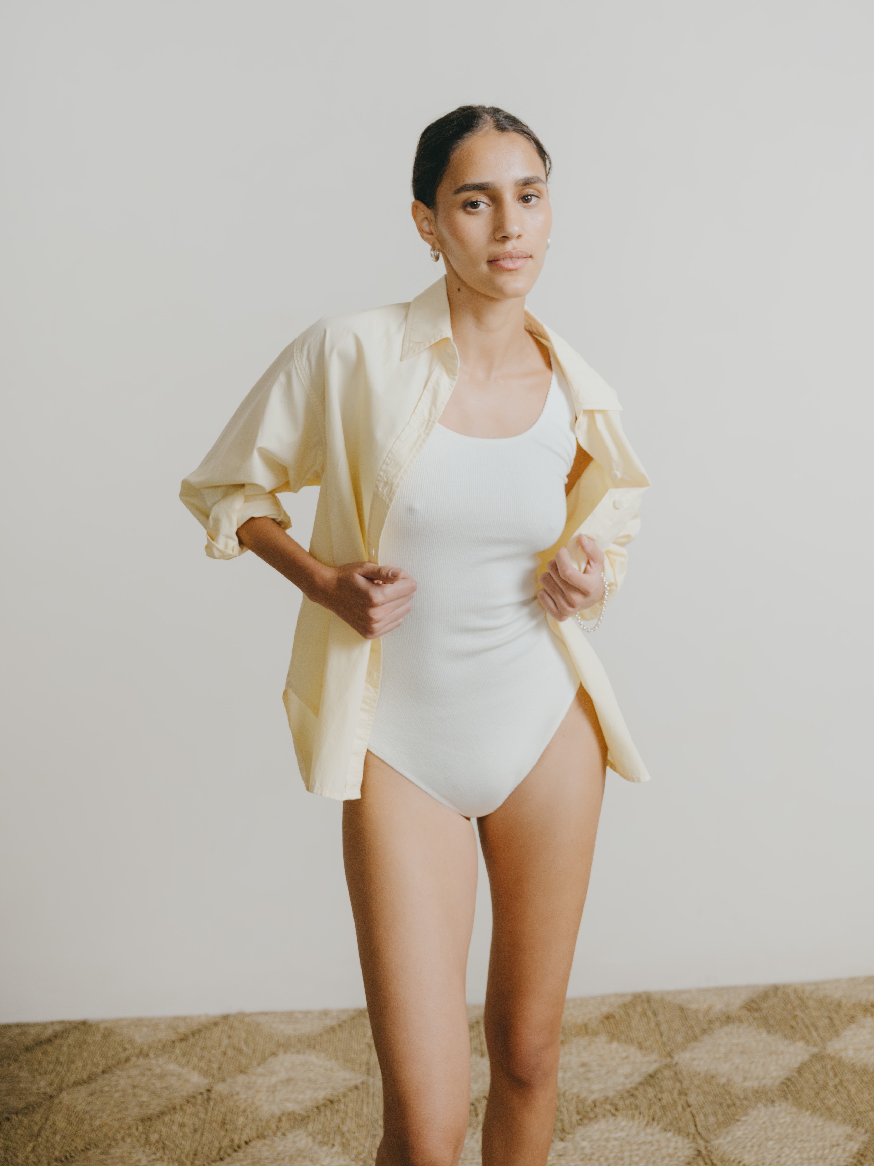 Marcie Shirt, Organic Poplin, Butter