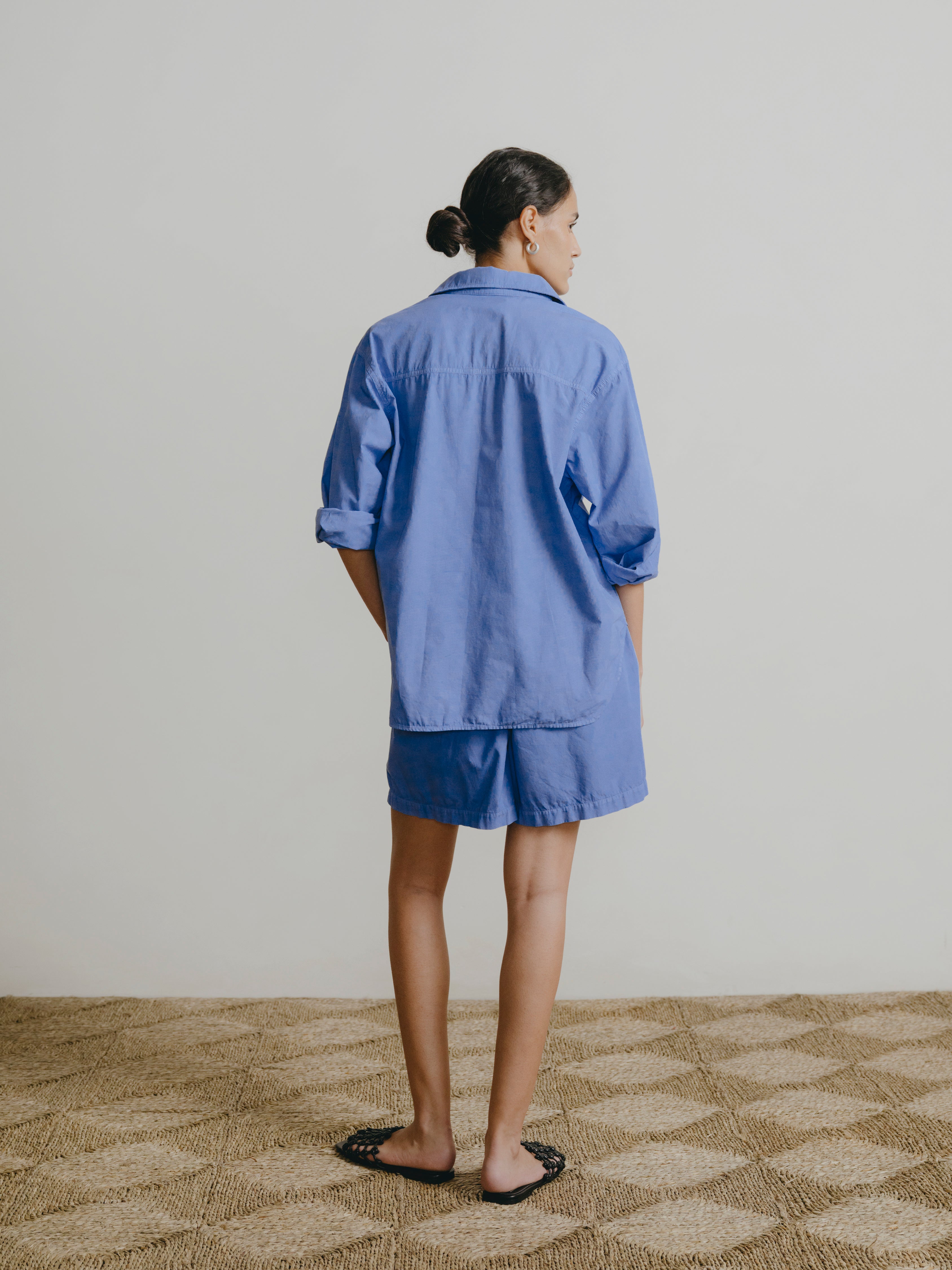 Marcie Shirt, Organic Poplin, Cornflower