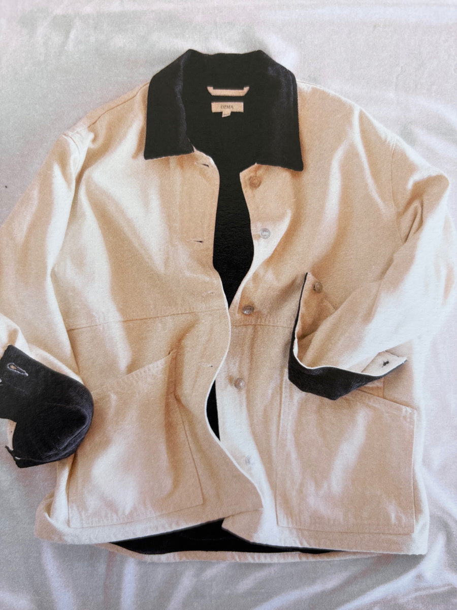 Lined Loretta Jacket, Recycled Denim, Putty